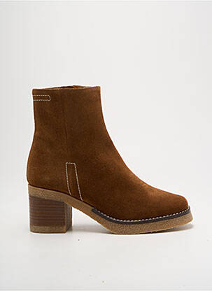 Botine/ghete nubuc toc de 4 la 6 cm maro JHAY femeie