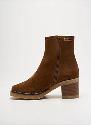 Botine/ghete nubuc toc de 4 la 6 cm maro JHAY femeie