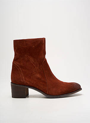 Botine/ghete nubuc toc de 4 la 6 cm maro ALIWELL femeie
