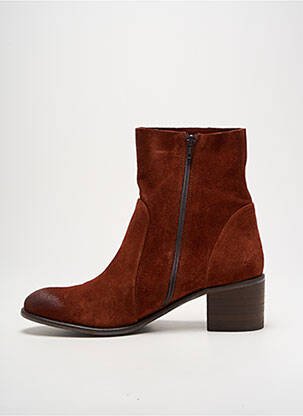 Botine/ghete nubuc toc de 4 la 6 cm maro ALIWELL femeie