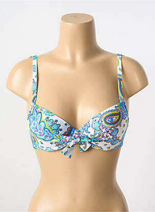Sutien de costum de baie elasticitate top sutien push-up albastru ANTIGEL femeie