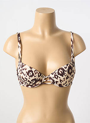 Sutien de costum de baie elasticitate top sutien push-up bej ANTIGEL femeie