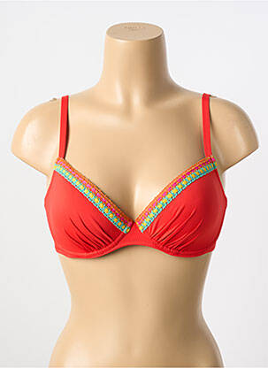 Sutien de costum de baie elasticitate top triunghiuri roșu ANTIGEL femeie