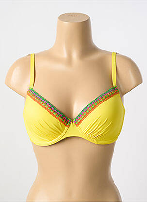 Sutien de costum de baie elasticitate top triunghiuri galben ANTIGEL femeie