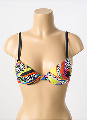 Sutien de costum de baie elasticitate top sutien push-up negru ANTIGEL femeie