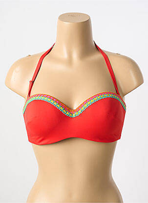 Sutien de costum de baie elasticitate top triunghiuri roșu ANTIGEL femeie