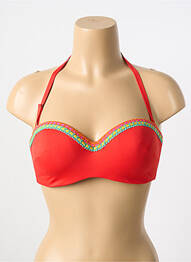 Sutien de costum de baie elasticitate top triunghiuri roșu ANTIGEL femme