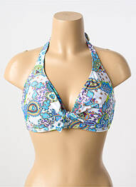 Sutien de costum de baie elasticitate sutien cupe întregi cu decolteu înalt albastru ANTIGEL femme