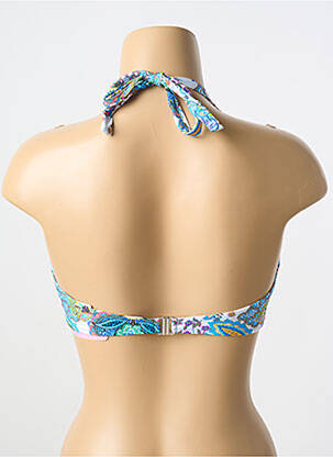 Sutien de costum de baie elasticitate sutien cupe întregi cu decolteu înalt albastru ANTIGEL femeie