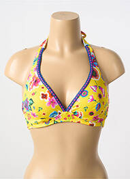 Sutien de costum de baie elasticitate sutien cupe întregi cu decolteu înalt galben ANTIGEL femme