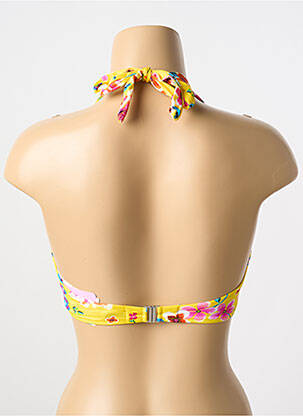 Sutien de costum de baie elasticitate sutien cupe întregi cu decolteu înalt galben ANTIGEL femeie