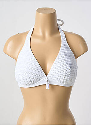 Sutien de costum de baie elasticitate sutien cupe întregi cu decolteu înalt alb ANTIGEL femeie