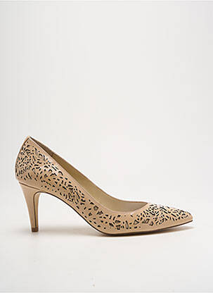 Pantofi cu toc material neted toc de 7 la 9 cm bej ANDRE femeie
