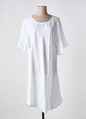 Rochie midi mâneci scurte mâneci scurte alb JS MILLENIUM femeie