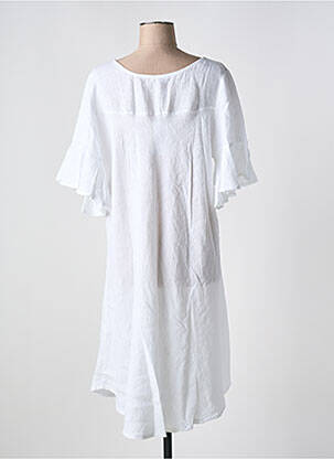 Rochie midi mâneci scurte mâneci scurte alb JS MILLENIUM femeie