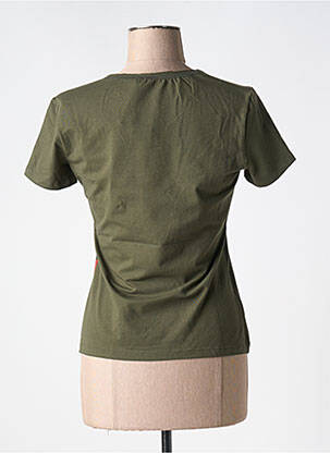 Tricou serigrafie flockată mâneci scurte verde GALLIANO femeie
