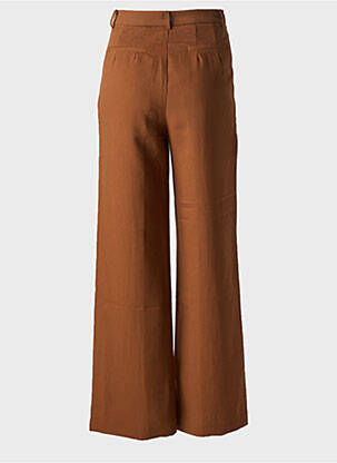 Pantalon drept închidere cu fermoar sub clapetă cu cârlig mărime normală maro SEE U SOON femeie