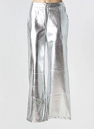 Pantalon drept argintiu ANGE femeie