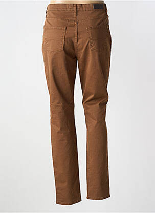 Pantalon slim țesătură poplin mărime normală maro LCDN femeie