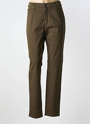 Pantalon slim țesătură poplin mărime normală verde LCDN femeie