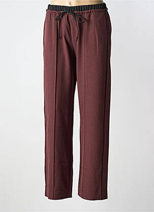 Pantalon drept țesătură crep mărime normală maro ANGE femeie