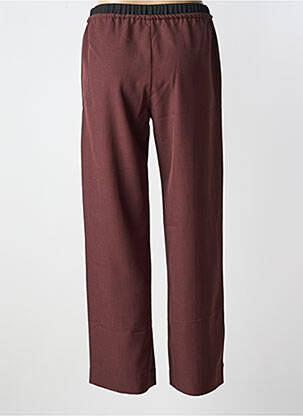 Pantalon drept țesătură crep mărime normală maro ANGE femeie