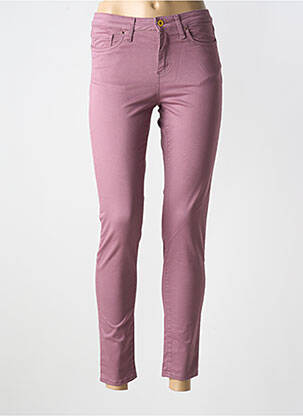 Pantalon slim țesătură poplin mărime normală violet LCDN femeie