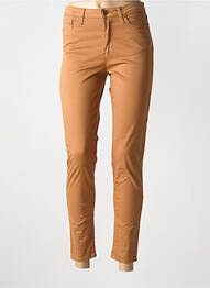 Pantalon slim țesătură poplin mărime normală maro LCDN femme