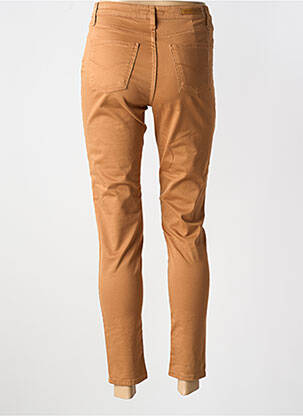 Pantalon slim țesătură poplin mărime normală maro LCDN femeie