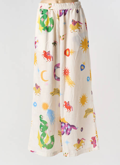 Pantalon larg alb FENOMEN femeie