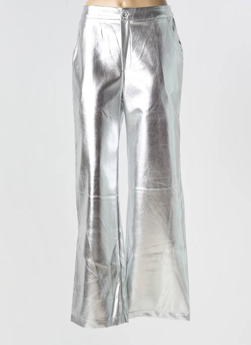 Pantalon drept argintiu ANGE femeie