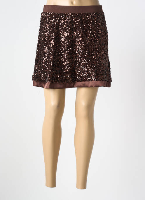 Fustă scurtă maro ANGE femeie