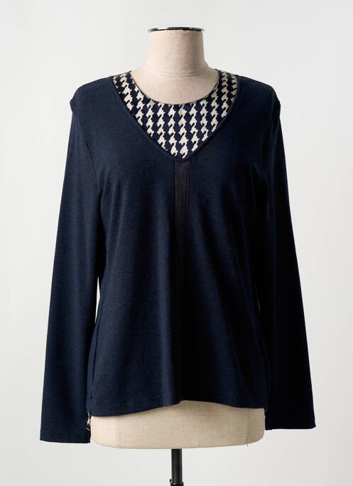 Pulover tunică țesătură melanj mâneci lungi albastru MERI & ESCA femme