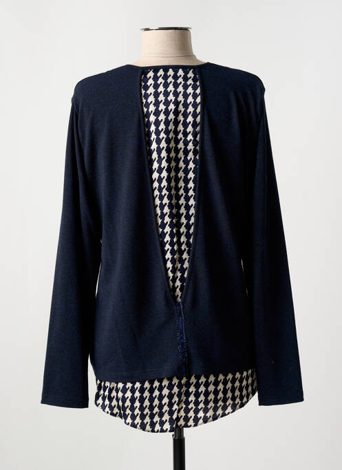 Pulover tunică țesătură melanj mâneci lungi albastru MERI & ESCA femme