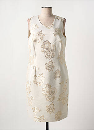 Rochie midi imprimeu floral fără mâneci bej MERI & ESCA femeie