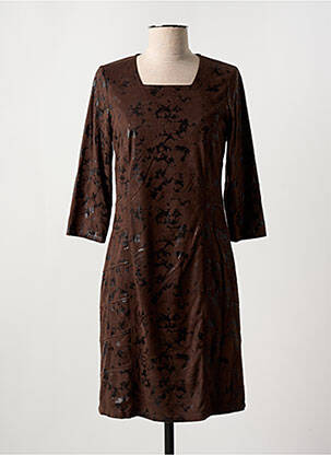 Rochie midi mâneci 3/4 mâneci 3/4 maro GREGORY PAT femeie