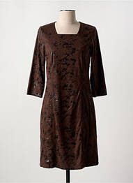 Rochie midi mâneci 3/4 mâneci 3/4 maro GREGORY PAT femme