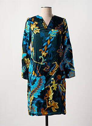 Rochie midi imprimeu floral mâneci lungi albastru GREGORY PAT femeie