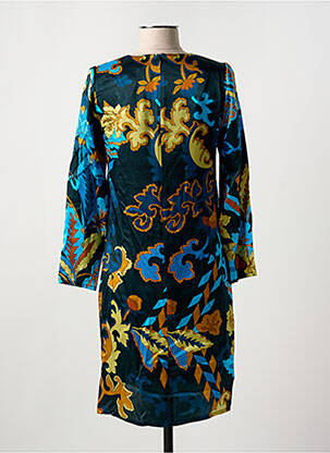 Rochie midi imprimeu floral mâneci lungi albastru GREGORY PAT femeie