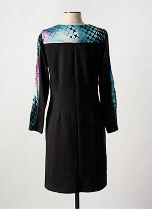 Rochie midi imprimeu fantezie mâneci lungi negru GUY DUBOUIS femeie