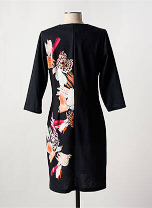 Rochie midi imprimeu floral mâneci 3/4 negru GUY DUBOUIS femeie