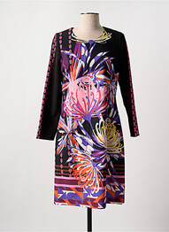 Rochie midi imprimeu floral mâneci lungi negru GUY DUBOUIS femme