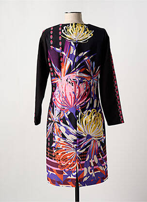 Rochie midi imprimeu floral mâneci lungi negru GUY DUBOUIS femeie