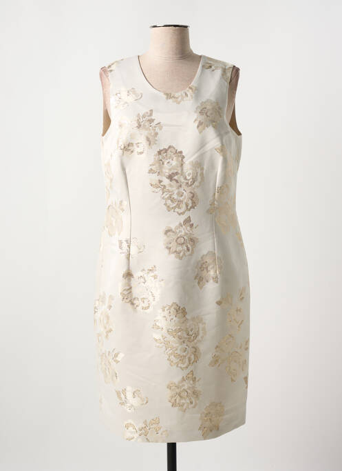 Rochie midi imprimeu floral fără mâneci bej MERI & ESCA femme