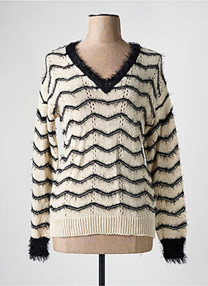 Pulover bej COULEURS DU TEMPS femeie