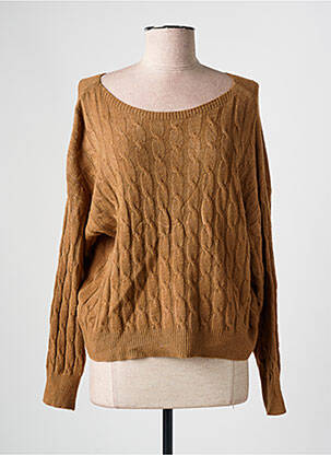 Pulover maro COULEURS DU TEMPS femeie