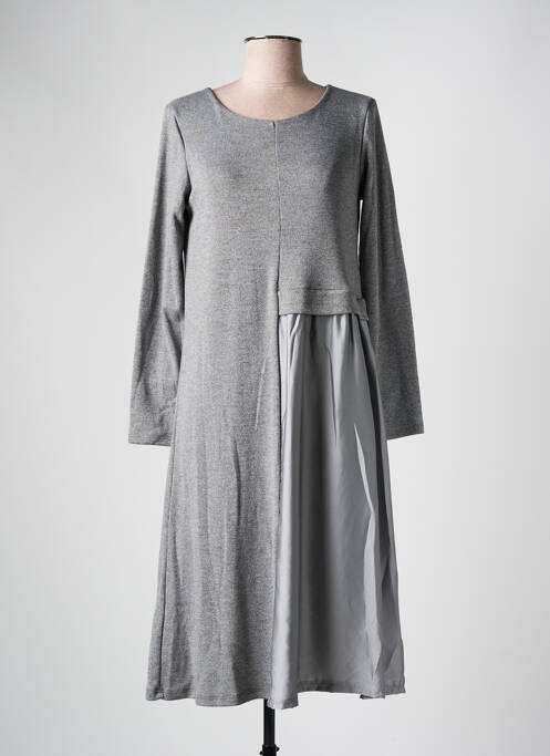Rochie midi gri COULEURS DU TEMPS femeie