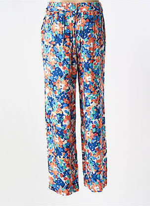 Pantalon larg țesătură poplin talie înaltă albastru MOLLY BRACKEN femeie