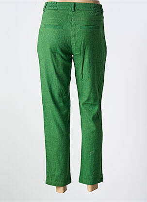 Pantalon chino închidere cu fermoar sub clapetă cu nasturi talie înaltă verde AGATHE & LOUISE femeie