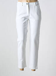 Pantalon chino închidere cu fermoar sub clapetă cu nasturi talie înaltă bej AGATHE & LOUISE femme